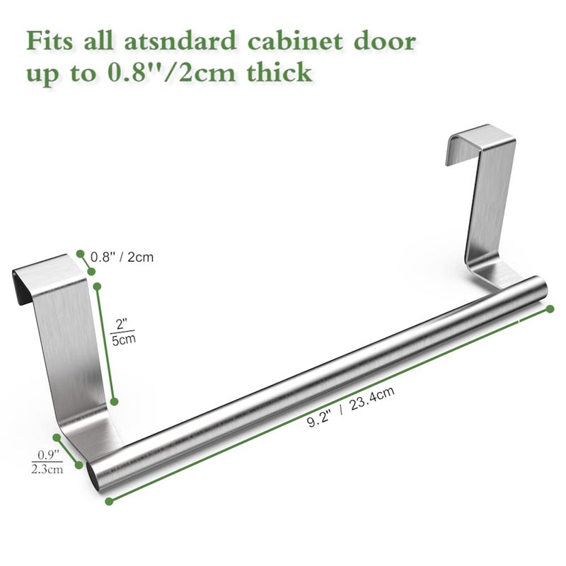 MZURBIR Towel Rack for Cabinet  Strong Steel Kitchen Over Cabinet Towel Bar Holder  9"" Wide - 2 Pack - Image 2